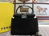 Fendi Mini Peekaboo Handbag in Black Nappa for Sale