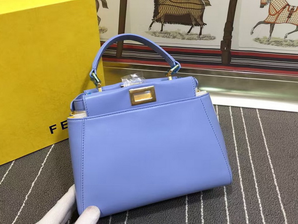 Fendi Mini Peekaboo Handbag in Blue Nappa for Sale