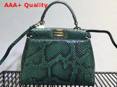 Fendi Mini Peekaboo Handbag in Green Python Replica