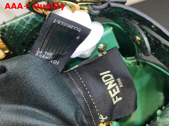 Fendi Mini Peekaboo Handbag in Green Python Replica