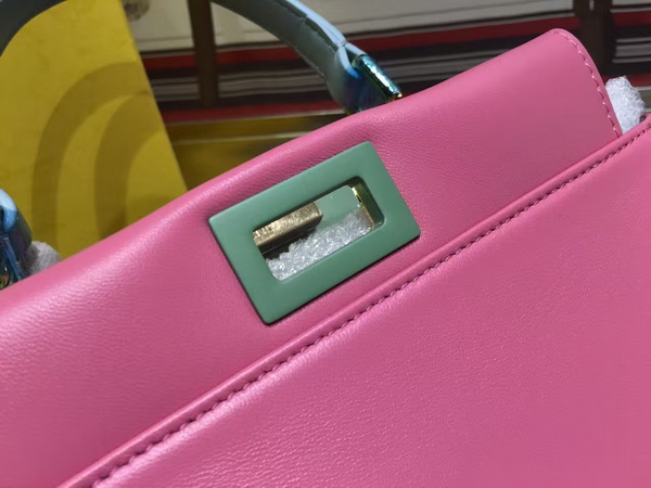Fendi Mini Peekaboo Handbag in Pink Nappa Leather for Sale