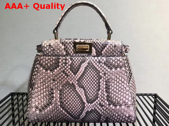 Fendi Mini Peekaboo Handbag in Pink Python Replica