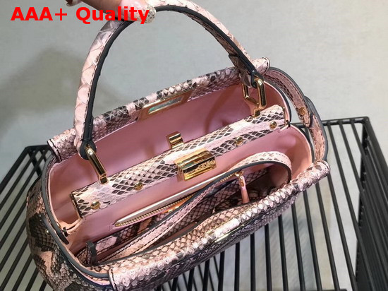 Fendi Mini Peekaboo Handbag in Pink Python Replica