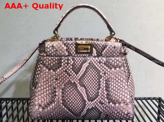 Fendi Mini Peekaboo Handbag in Pink Python Replica