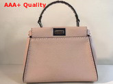 Fendi Mini Peekaboo Pink Selleria Handbag with Python Details Replica