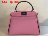 Fendi Mini Peekaboo Selleria Handbag with Python Details Prawn Pink Replica