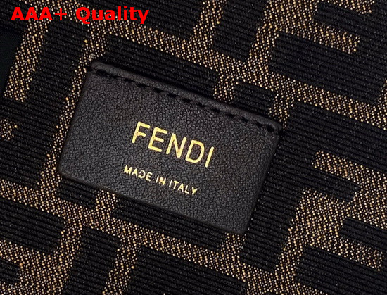 Fendi Mini Roma Amor Mon Tresor Bucket Bag Jacquard FF Logo Fabric Pink Embroidered Logo Replica