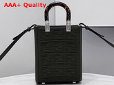 Fendi Mini Sunshine Shopper Bag Made of Green Technical Mesh with 3D Texture FF Motif and Stiff Tortoiseshell Effect Plexiglass Handles Replica