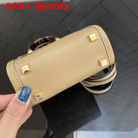 Fendi Mini Sunshine Shopper Beige Leather Mini Bag Replica