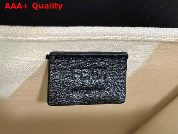 Fendi Mini Sunshine Shopper Black Patent Leather and Canvas Mini Bag Replica