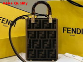 Fendi Mini Sunshine Shopper Brown FF Fabric Mini Bag Replica