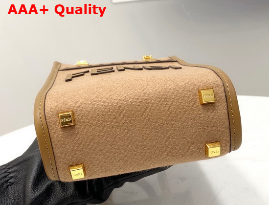 Fendi Mini Sunshine Shopper Brown Flannel Mini Bag Replica