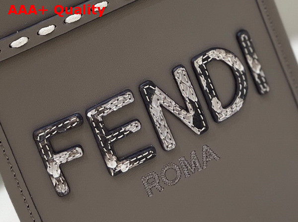 Fendi Mini Sunshine Shopper Gray Leather and Elaphe Mini Bag Replica