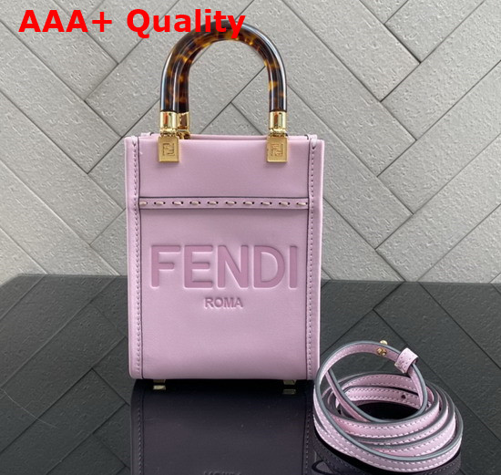 Fendi Mini Sunshine Shopper Pink Leather Mini Bag Replica