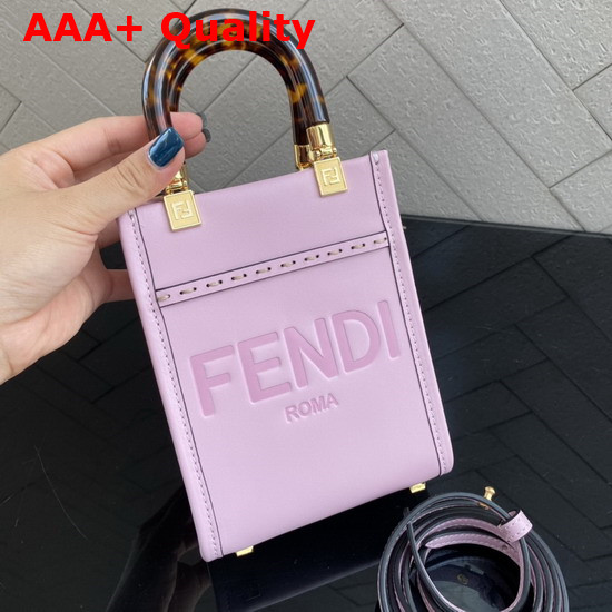 Fendi Mini Sunshine Shopper Pink Leather Mini Bag Replica