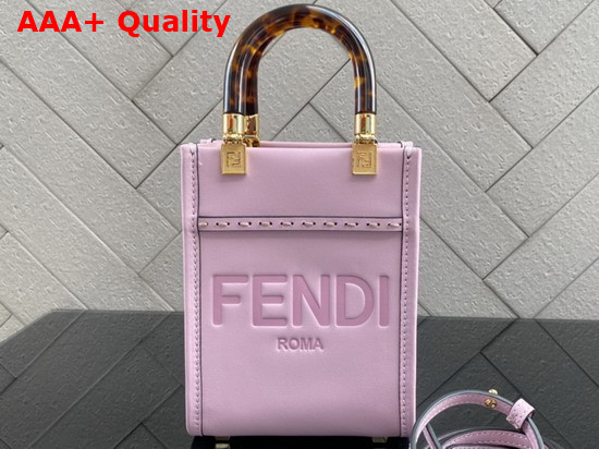 Fendi Mini Sunshine Shopper Pink Leather Mini Bag Replica