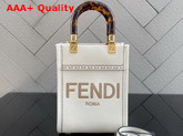 Fendi Mini Sunshine Shopper White Leather Mini Bag Replica