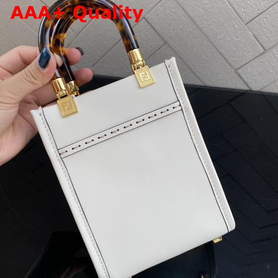 Fendi Mini Sunshine Shopper White Leather Mini Bag Replica