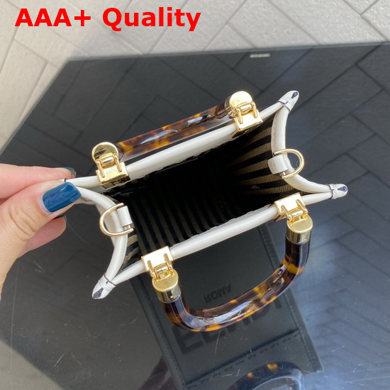 Fendi Mini Sunshine Shopper White Leather Mini Bag Replica