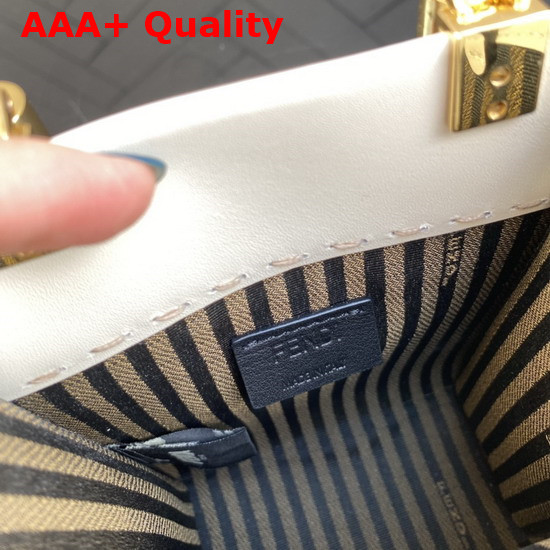 Fendi Mini Sunshine Shopper White Leather Mini Bag Replica