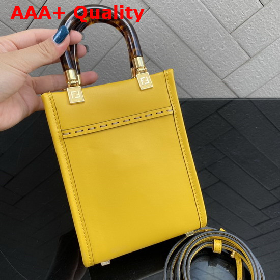 Fendi Mini Sunshine Shopper Yellow Leather Mini Bag Replica