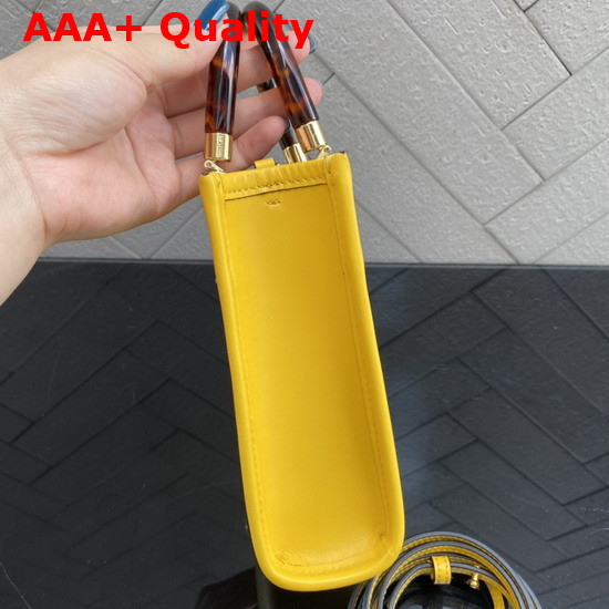 Fendi Mini Sunshine Shopper Yellow Leather Mini Bag Replica