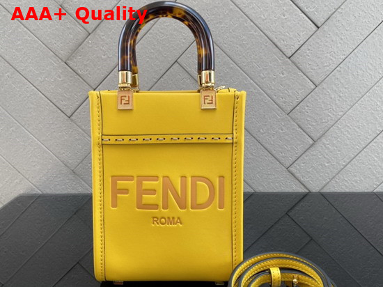 Fendi Mini Sunshine Shopper Yellow Leather Mini Bag Replica