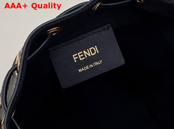 Fendi Mon Tresor Beige and Black Straw Mini Bag Replica