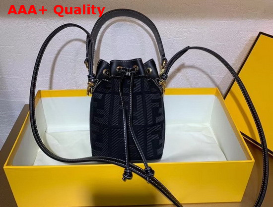 Fendi Mon Tresor Black Canvas Mini Bag Replica
