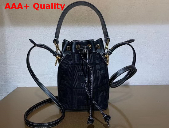 Fendi Mon Tresor Black Canvas Mini Bag Replica