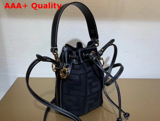 Fendi Mon Tresor Black Canvas Mini Bag Replica