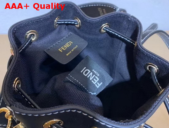 Fendi Mon Tresor Black Canvas Mini Bag Replica