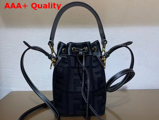 Fendi Mon Tresor Black Canvas Mini Bag Replica