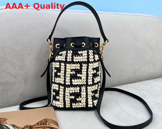 Fendi Mon Tresor Black Raffia Mini Bag Replica