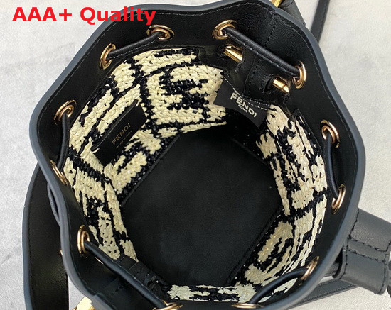 Fendi Mon Tresor Black Raffia Mini Bag Replica
