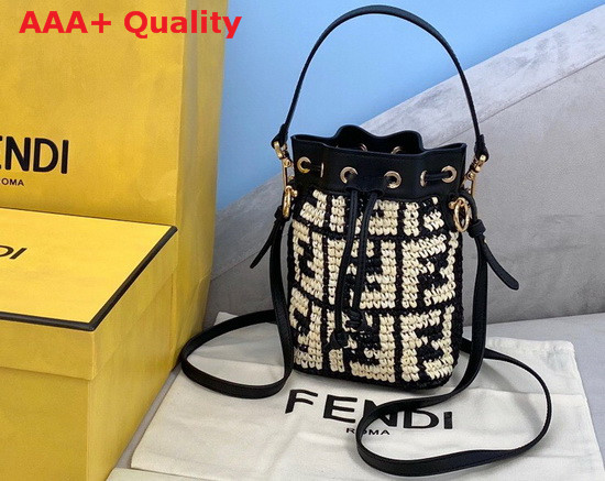 Fendi Mon Tresor Black Raffia Mini Bag Replica