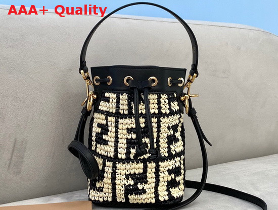 Fendi Mon Tresor Black Raffia Mini Bag Replica