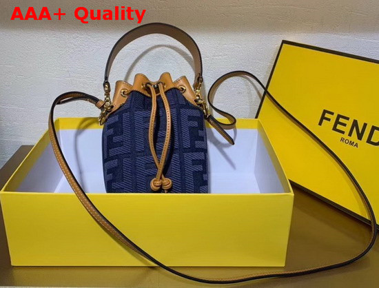 Fendi Mon Tresor Blue Denim Mini Bag Replica