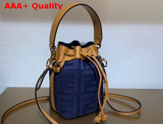 Fendi Mon Tresor Blue Denim Mini Bag Replica