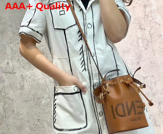 Fendi Mon Tresor Brown Leather Mini Bag Replica