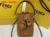 Fendi Mon Tresor Brown Leather Mini Bag with 3D Roses Replica