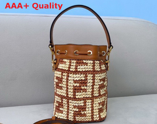 Fendi Mon Tresor Brown Raffia Mini Bag Replica