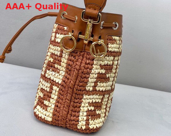 Fendi Mon Tresor Brown Raffia Mini Bag Replica