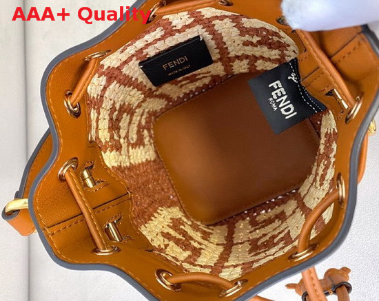 Fendi Mon Tresor Brown Raffia Mini Bag Replica