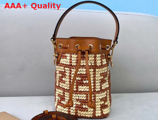 Fendi Mon Tresor Brown Raffia Mini Bag Replica