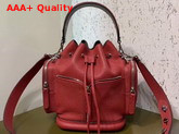 Fendi Mon Tresor Bucket Bag in Red Roman Leather Replica