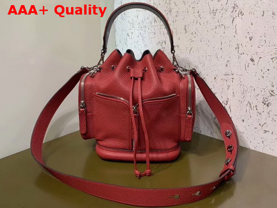 Fendi Mon Tresor Bucket Bag in Red Roman Leather Replica