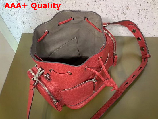 Fendi Mon Tresor Bucket Bag in Red Roman Leather Replica