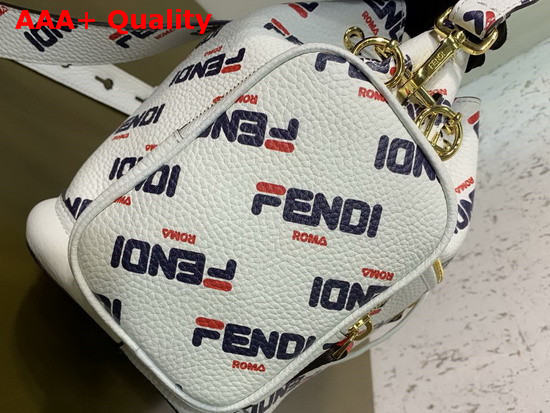 Fendi Mon Tresor Bucket Bag in White with Allover Fendi Print Replica