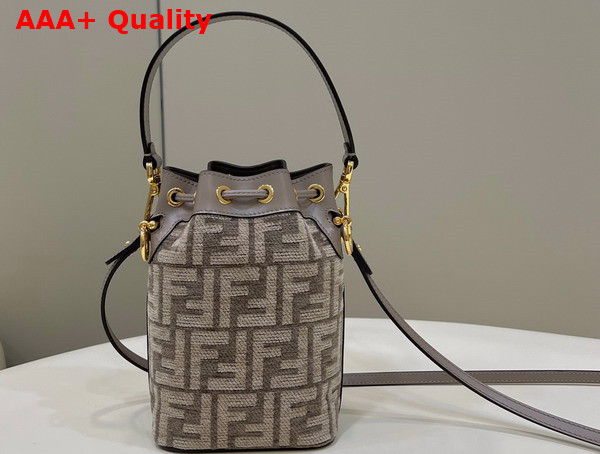 Fendi Mon Tresor Dove Gray Tapestry Fabric Mini Bag Replica